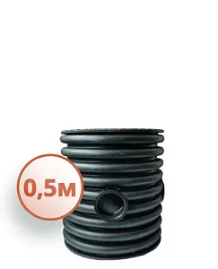 Дренажный колодец d500 h 500 с черной крышкой (отводы 160 мм) 0